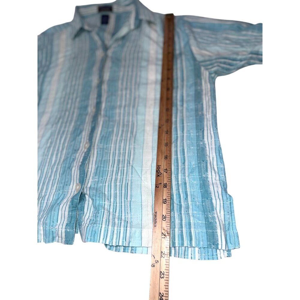 Shaver Lake Casuals Blue & White Striped Button-Up Shirt Womens XL Lightweight - Picture 6 of 6